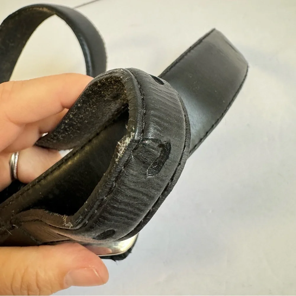 Vintage Black Leather Ranger Belt Cowboy Western Rancher‎ Mens 36 / 38